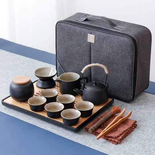 Travel Portable Tea Set Teapot Teacup Simple Creative Japanese Handmade Tea Set Gift Box Porta Cha Household Tools DI50CJ