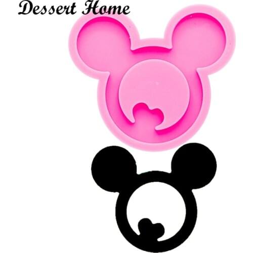 DY0055 DIY Mouse with love silicone mold for resin epoxy Cartoon anime mouse with ear bitten off mold for keychains jewelry