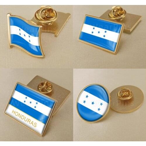 Coat of Arms of Honduras Hondurans Map Flag National Emblem Brooch Badges Lapel Pins