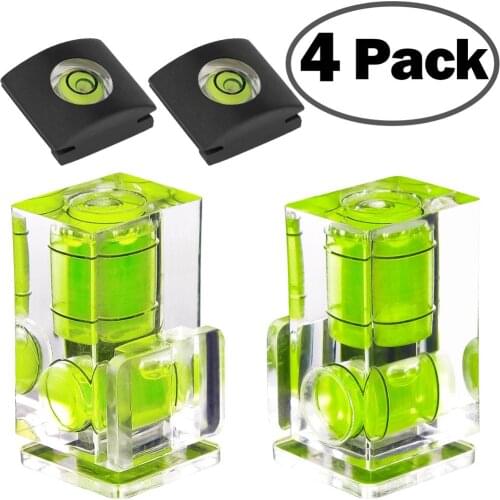Hot Shoe Bubble Level Camera Hot Shoe Cover 2 Axis Bubble Spirit Level for DSLR Film Camera Canon Nikon Olympus,Combo Pack - 2 A
