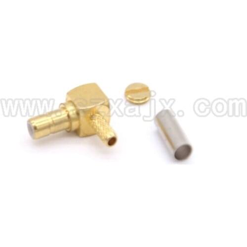 JX 10PCS RF connector SMB male Right Angle crimping for RG316 RG174 LMR100 cable fast ship