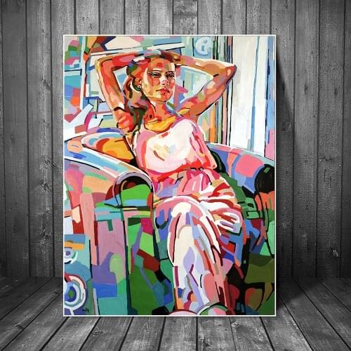 Colorful Woman Abstract Canvas Painting Wall Printing Poster Pictures Woman Beauty Wall Art Bedroom Living Room Home Decoration