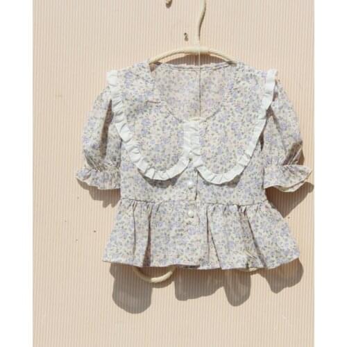 Summer 2021 Kids Clothes Girls Tops Toddler Floral Print Chiffon Shirts For Teenage Girls Short Sleeve Blouse Children Blusas