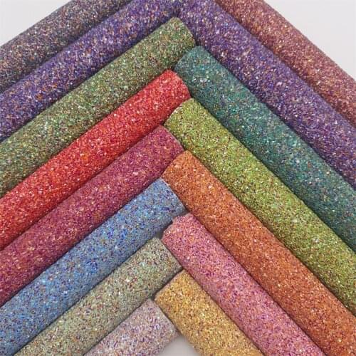 Mixed Colors Glitter Faux Vinyl Fabric with Twill Backing Glitter Leather Sheets For Earrings Bows DIY 21X29CM GM2251