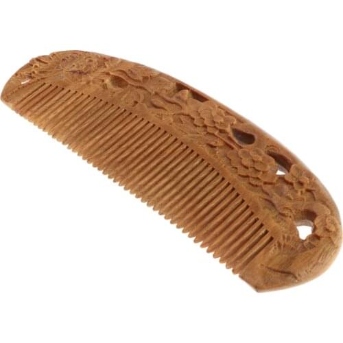 Handmade Polishing Natural Wooden Scalp Massage Detangling Comb Brush