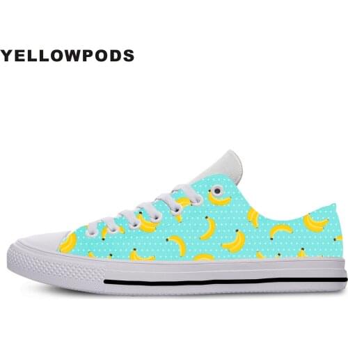 Men Casual Shoes Banana Pattern On Turquoise Background Hot Fashion For High Quality Harajuku 3D Printing Off White Shoes Man