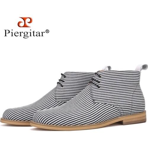 Piergitar 2019 Gray colors British style classic men chukka boots Autumn/Winter styling Men Ankle Boots Handmade men casual boot