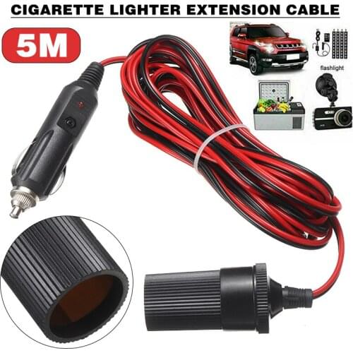 Male To Female Vehicle Car Electric Cigarette Lighter Extension Cable Car Cigarette Lighter Extension Cable Adapter Charger Lead