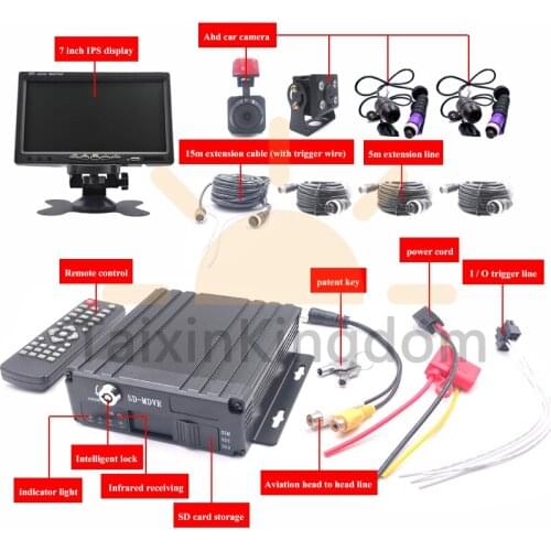 Wholesale ahd 4CH SD card mdvr black box driving record set star night vision truck monitoring equipment