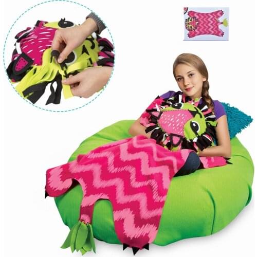 Adult Childrens Diy Crafts Blanket Weaving Set Animal Quilt Sleeping Bag Mermaid Lion Shark Education Stationary Christmas Toys