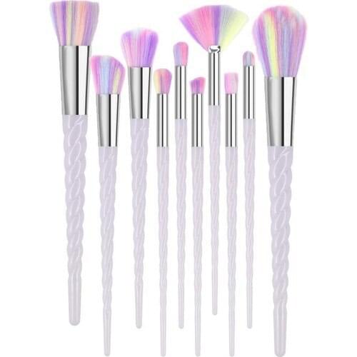 Mujgan 10'lu Makeup Brush Set Lilac Color Knit Handle