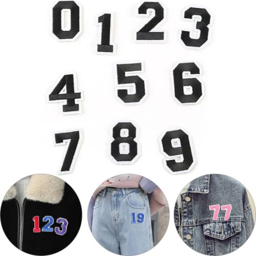 Clothes Number Patch Sticker Iron Heat Transfer Applique Embroidered Applications Cloth Fabric Number Patches Decoration