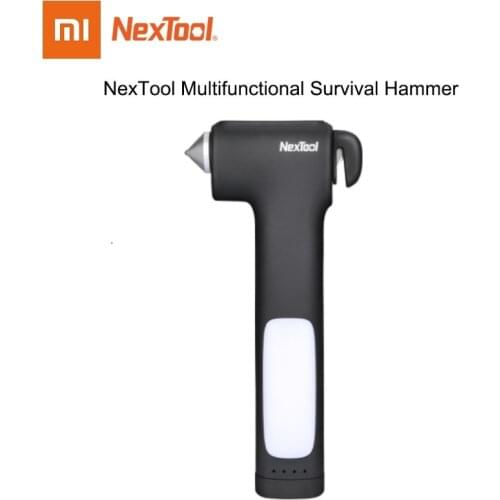 New Xiaomi NexTool Multifunctional Seek Survival Hammer Phone Charge Smashing Window Breaker Emergency EDC Lighting Tool