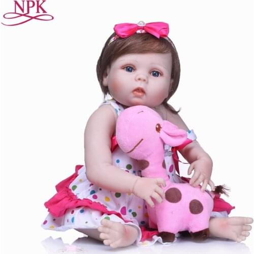 NPK 22' Newborn Dolls Lifelike Reborn Dolls Babies Full Body Silicone Vinyl Bebe Christmas Gift For Girls Realistic Children Toy