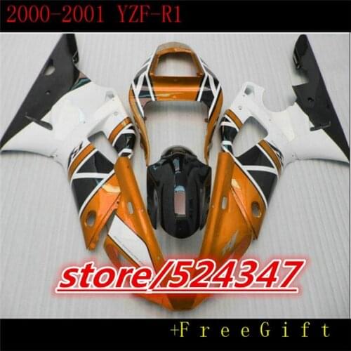Orange black custom fairing for YZFR1 2000 2001 ABS plastic fairing YZFR1 00 01 bodywork aftermarket