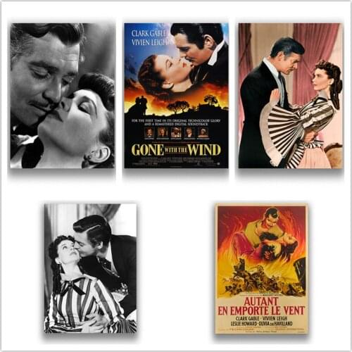 Gone with the wind Poster Wall Stickers White Coated Paper Prints Clear Image Home Decoration Livingroom Bedroom
