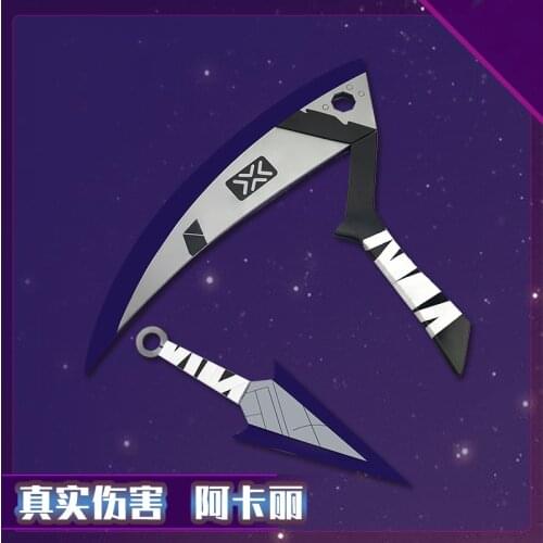 Game LOL KDA Akali Sword Weapons Cosplay Costume Props Sickle Dagger Cosplay Weapon Prop KDA Handmade Prop