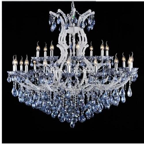 Luxurious Blue White Chandeliers European Crystal Vintage Crystal Chandelier Hotel Lighting Pendelleuchte Lamp for Home Lights