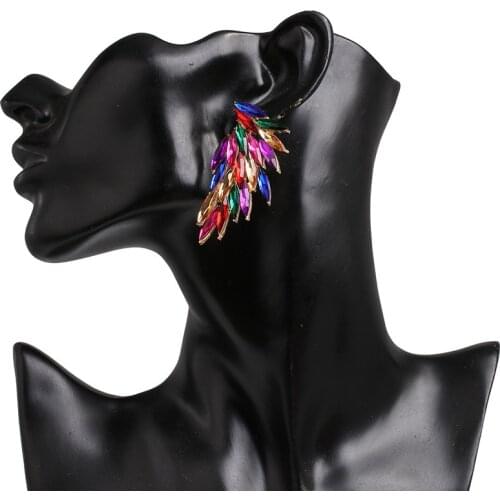 European and American Popular Ornament Earrings with Exaggerated Fashion Womens Colorful Wings Ear Stud Ear Stud for Female