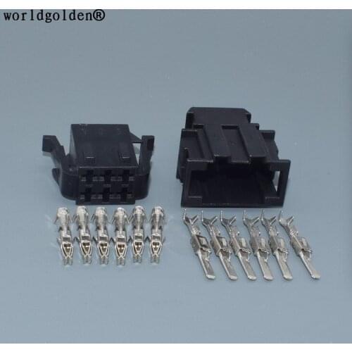 Shhworldsea 6 Pin 1-929621-1 1-929627-1 Female Male Electrical Housing Plug Wire Harness Auto Connector