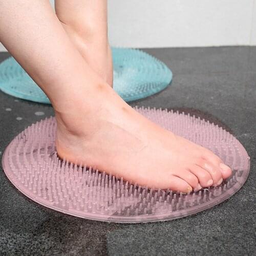 Silicone Bath Shower Back Brush Massager Bath Foot Brush Dead Skin Anti Skid Pad Bath Mats