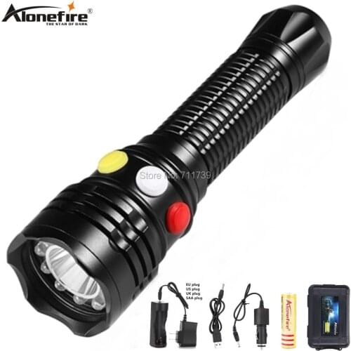 AloneFire RX1 Q5 LED signal light Red white yellow Flashlight LED Torch Bright light Outdoor Camping Emergenc signal lamp