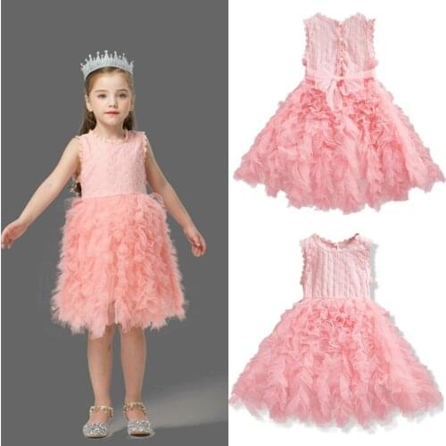 Spring Tulle Fabrics Girls Princess Dress Summer Sleeveless Girls Dress Prom Dress Princess Birthday Party Tutu Vestidos