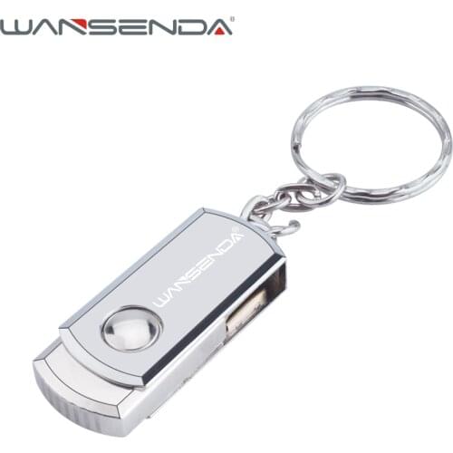 Wansenda USB 2.0 Metal Key Chain USB Flash Drive 16GB 32GB 64GB 128GB Pendrives 4GB 8GB real capacity Pen Drive usb stick