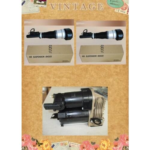 1 Set 3 Pieces Front Airmatic Air Suspension Shocks Strut For Mercedes W221 S-CLASS And Air Compressor Pump