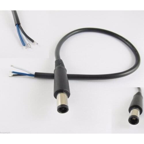 10pcs Black DC Cord Tip 7.4mm x 5.0mm Plug Connector Cable Cord For DELL HP Laptop Tablet PC Replacement 30cm/1feet