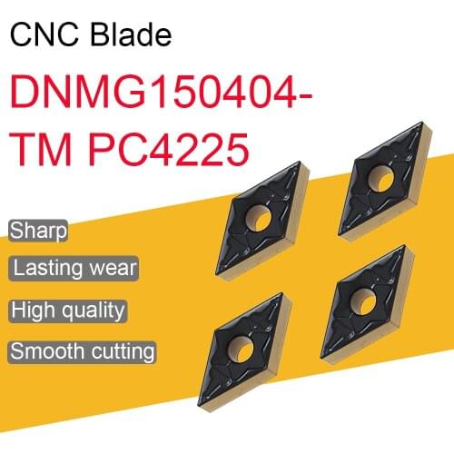 10PCS Carbide Inserts DNMG150404-TM PC4225 High Quality DNMG 150404 Blade External Turning Tool CNC Lathe Tool Machine