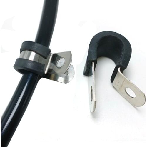 10PCS Stainless Steel 3/8 Inch Pipe Clamps Cable Pipe Mounting Water Hose Tube Fixed Connector