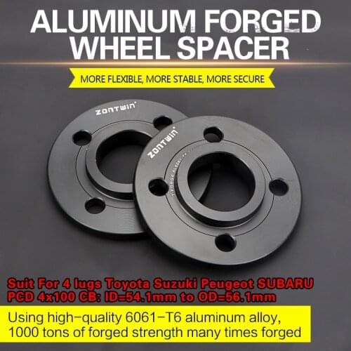 2/4Piece 3/5/8/10mm Wheel Spacer Adapters PCD 4x100 CB: ID=54.1mm to OD=56.1mm suit for 4 lugs Toyota Suzuki Peugeot SUBARU Car