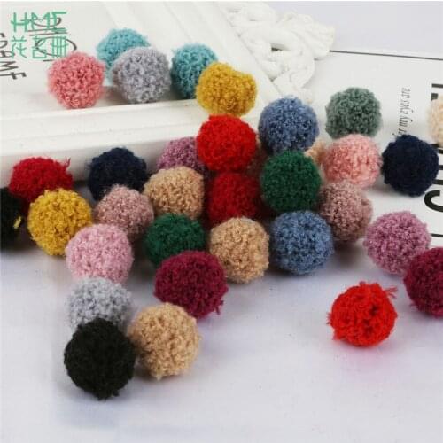 2020 New 10pcs/lot 15mm Round Plush Soft Pompones Pompom Ball For DIY Wedding Artical Flower Decoration Accessories 18 Colors