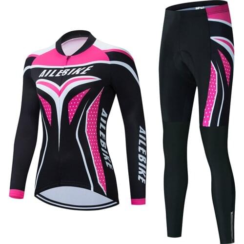 Womens Cycling Jersey Set Long Sleeve Roupa De Ciclismo Feminina Mountain Bicycle Clothing Suit MTB Bike Clothes Cycling Sets