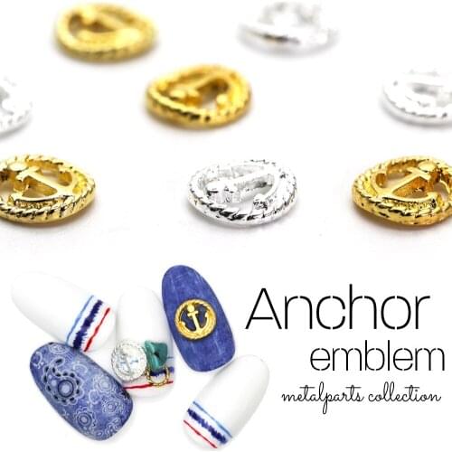 50pcs/pack Japan Korea New Nail Art Alloy Anchor About 7mm Golden Silver Color Metal Jewellry Accessories for Women Nail DIY