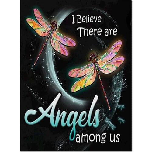 5D DIY Diamond Painting Landscape Dragonfly Cross Stitch Black Art Patterns Diamond Painting kits for Embroidery with Beads