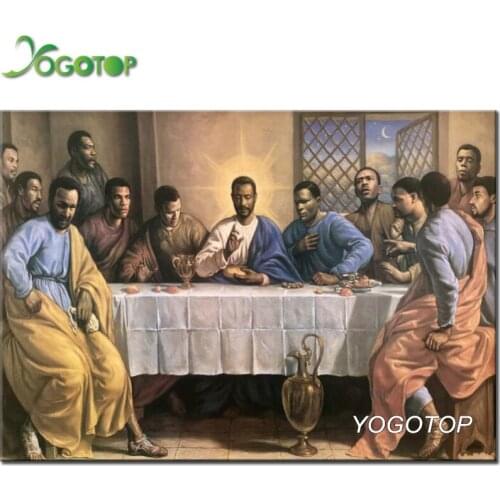 African American Last Supper diy 5d diamond Painting Wall Art diamond embroidery painting square round drill Portrait YY3338