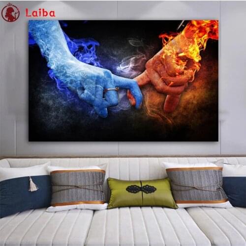 Diamond painting Abstract art, the hand of ice and fire diamond embroidery full square/round drill puzzles gifts for the