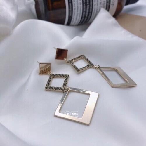 Free Shipping New Arrivals Fashion Multi-layer Triangle Brincos oorbellen Simple Long Statement Drop Earrings Women Jewelry