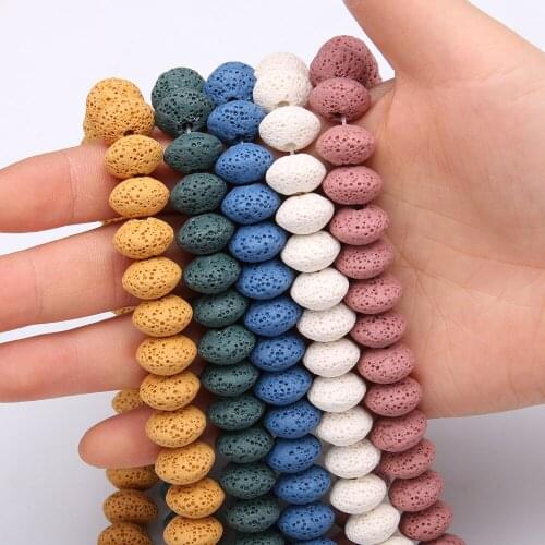 Natural Stone Round Shape Beading Volcanic Rock Loose beads For jewelry making DIY Necklace Bracelet Accessories