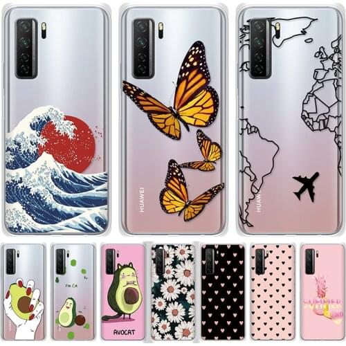 Case For Huawei Nova 7 SE Cases Bumper Silicone Transparent Back Phone Cover For Nova 7se 7 se Fundas 6.5 inch Cute Summer Coque