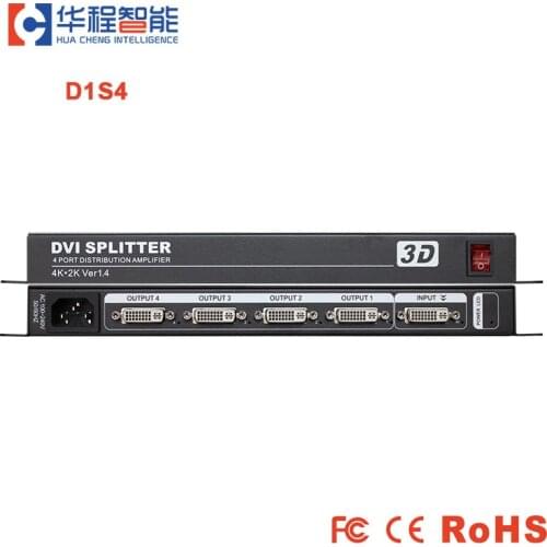 DVI Splitter 1 in 4 out DVI Video Splitter Support 3D Monitor LED TV Screen