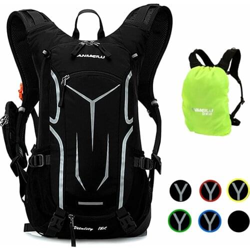 Breathable Cycling Backpack Bicycle Bag Rain Cover Gym Accessories Men Sports Hiking Riding Camping Hydration 18L Bike Backpack