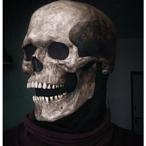 Halloween Horror Decoration Full Head Skull Mask/Helmet Movable Jaw 2021 Creative Funny Unisex Adults Scary mascaras halloween