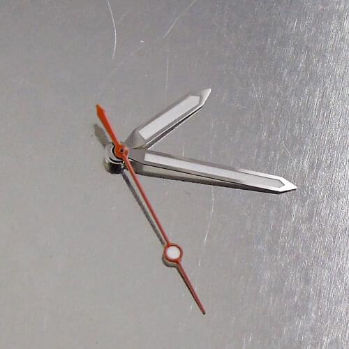 Red Second hands Silver edge white/Orange Watch Hands Luminous for NH35 Miyota 82 Movement