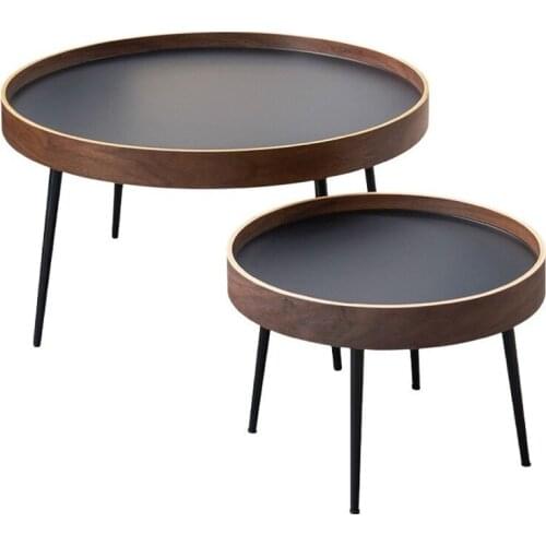Round Coffee tables Minimalist Simple Modern Wood metal Casting Sofa Side Table very nice quality home ornament WF