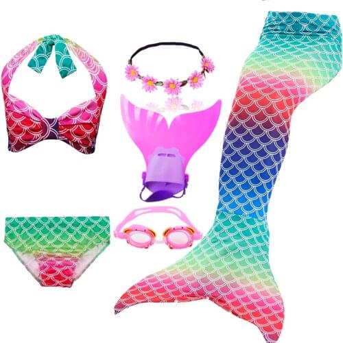 New arrivals HOT Kids Swimming Mermaid Tail Costume for Swimming Girls Bikini sets Mermaid Cosplay Costume with Monofin Swimsuit