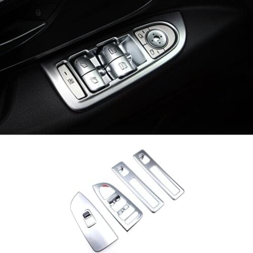 LHD! Car Accessories for Mercedes-Benz Vito W447 2014-2020 ABS Matte Interior Window Switch Cover Trim 4pcs