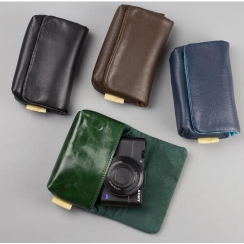 Me Roadfisher Genuine Real Leather Camera Bag Pocket For Sony zv1 RX100 M7 M5 M4 M6 Ricoh GR GR2 GR3 Canon G7X2 g7x3 G9X